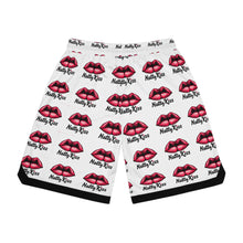 Load image into Gallery viewer, Trendy Basketball Rib Shorts with Lip Print | Natty Kiss Design